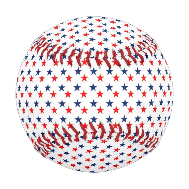 red, white and blue stars patriotic baseball (Front)