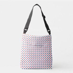 red, white and blue stars patriotic crossbody bag