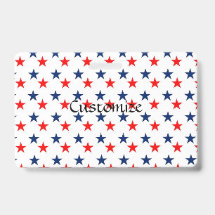 Red, white and blue stars patriotic ID badge