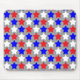 Red, white and blue stars pattern mousepad