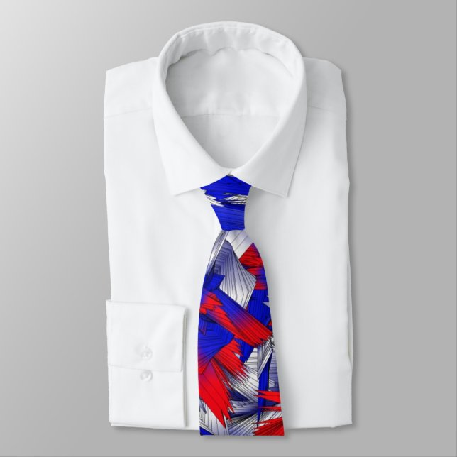 Red White and Blue Stars Tie (Tied)