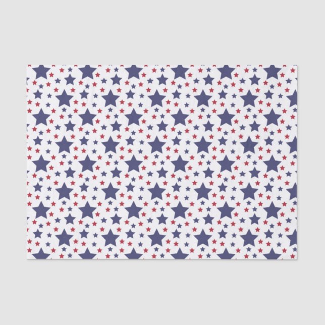 Red White And Blue Stars Tissue Paper (Front)