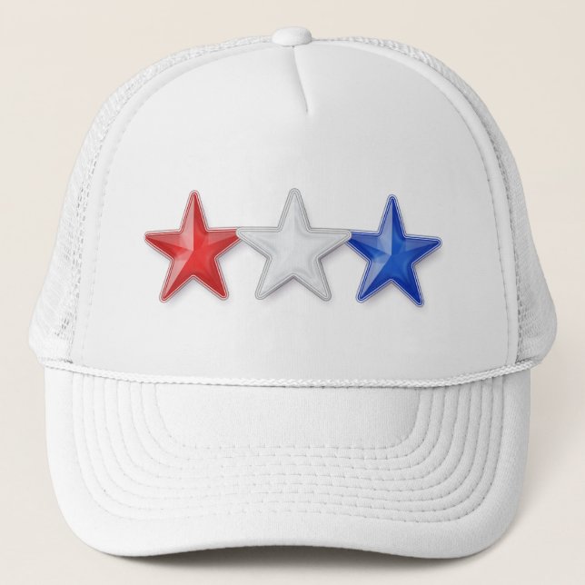 Red, White and Blue Stars Trucker Hat (Front)