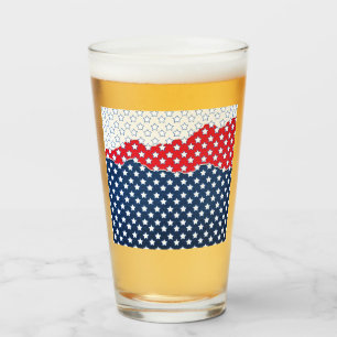 Red, White and Blue Stars (USA) (United States) Glass