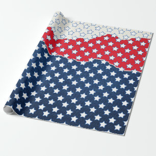 Red, White and Blue Stars (USA) (United States) Wrapping Paper