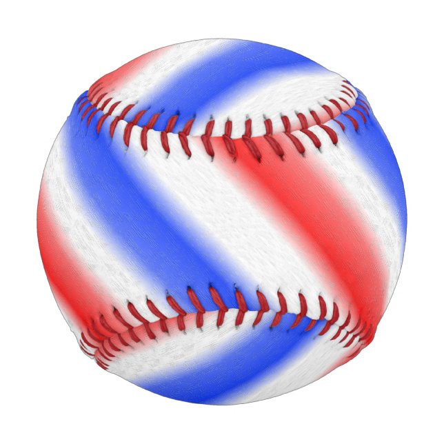 Red White and Blue Stripe Design Baseball (Front)