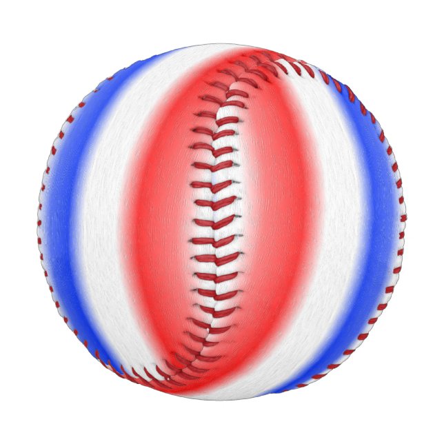 Red White and Blue Stripe Design Baseball (Angled)