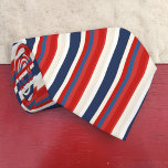 Red, White and Blue Striped Patriotic Necktie<br><div class="desc">This patriotic necktie features bold red, white, and blue stripes, perfect for expressing your love for your country on special occasions. The classic striped pattern adds a touch of timeless style to any outfit. Ideal for the Fourth of July, Memorial Day, or any patriotic event, this necktie is a versatile...</div>