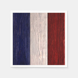 Red, White and Blue Striped Wood Napkin
