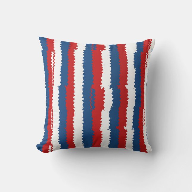 Red, White and Blue Stripes Cushion (Front)