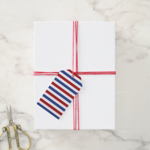 Red White and Blue Stripes Gift Tags