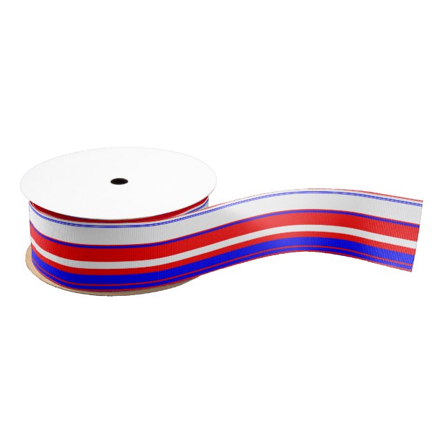 Red white and Blue Stripes  Grosgrain Ribbon (Spool)