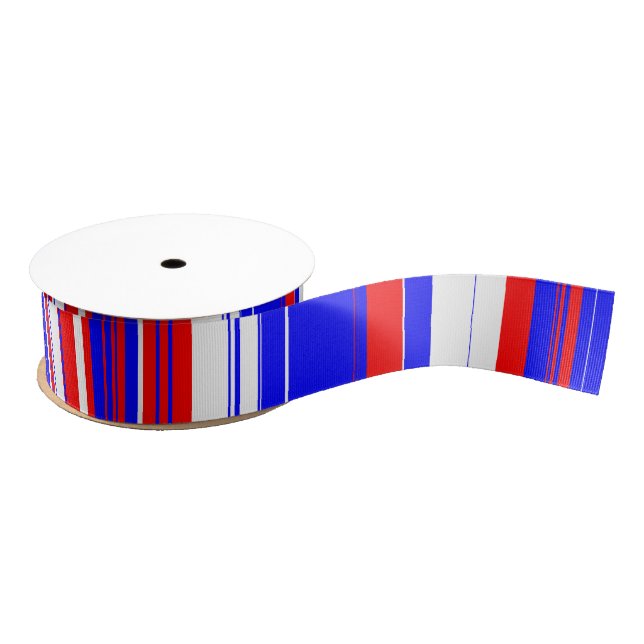 Red white and Blue Stripes  Grosgrain Ribbon (Spool)