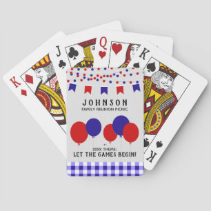 Red White and Blue Summer Party Family Reunion Playing Cards
