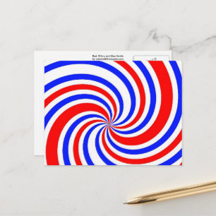 Red, White and Blue Swirls Postcard