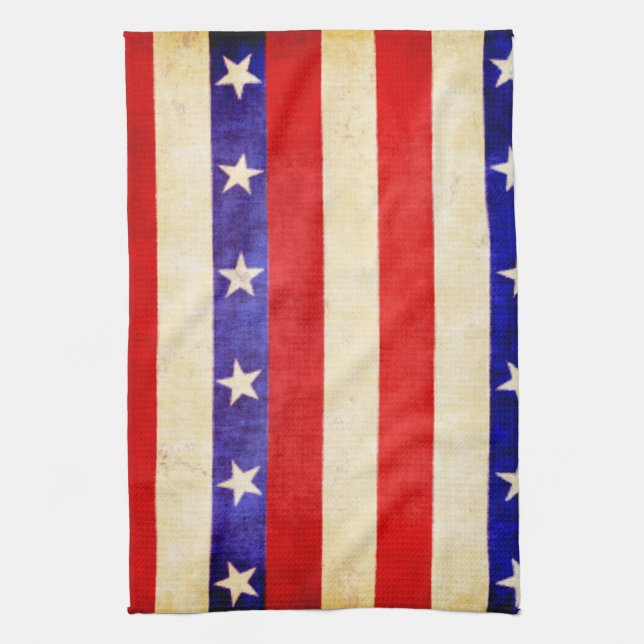 Red, White and Blue Tea Towel (Vertical)