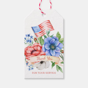 Red White and Blue   Thank you for Your Service Gift Tags