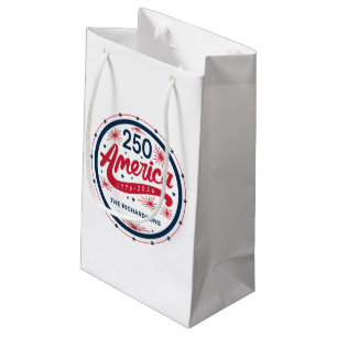 Red White and Blue USA America's 250th Anniversary Small Gift Bag