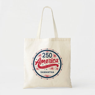 Red White and Blue USA America's 250th Anniversary Tote Bag