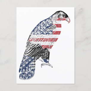Red White And Blue USA Patriotic Eagle Art Postcard