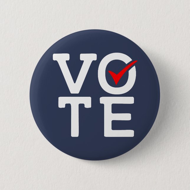 Red White and Blue Vote 6 Cm Round Badge (Front)
