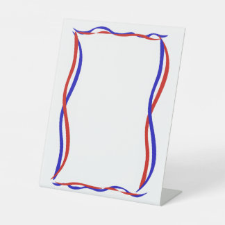 Red White and Blue Waves Pedestal Sign