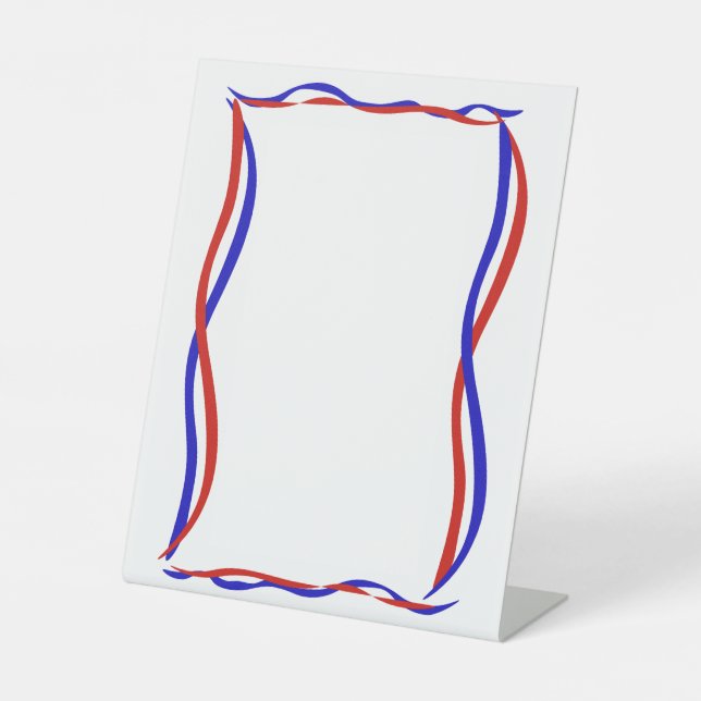 Red White and Blue Waves  Pedestal Sign (Front)