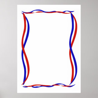 Red White and Blue Waves  Poster