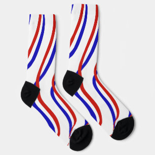 Red White and Blue Waves Socks