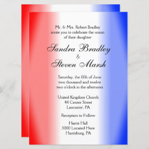 Red White and Blue Wedding Invitations