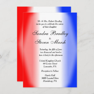 Red White and Blue Wedding Invitations