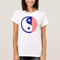Red White and Blue Yin Yang Symbol