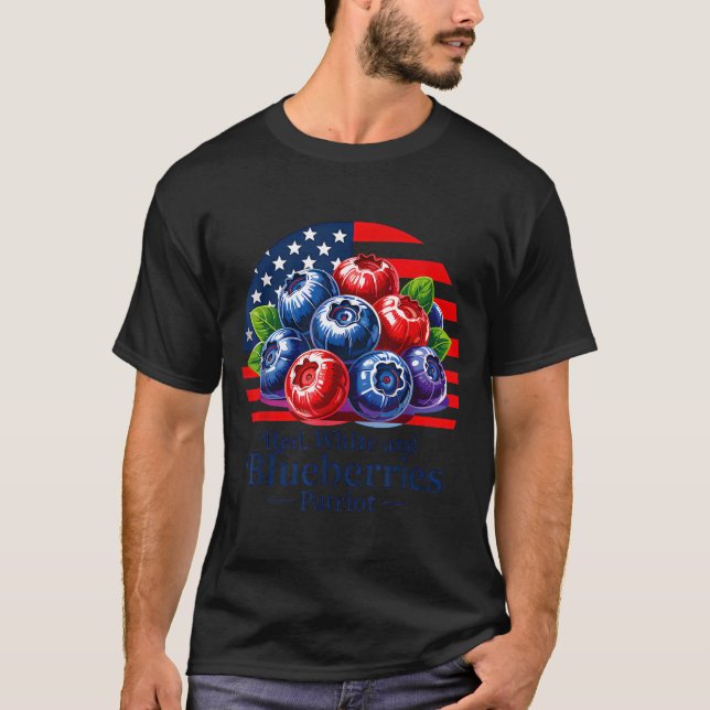 Red White And Blueberries Christian Patriotic  T-Shirt (Front)