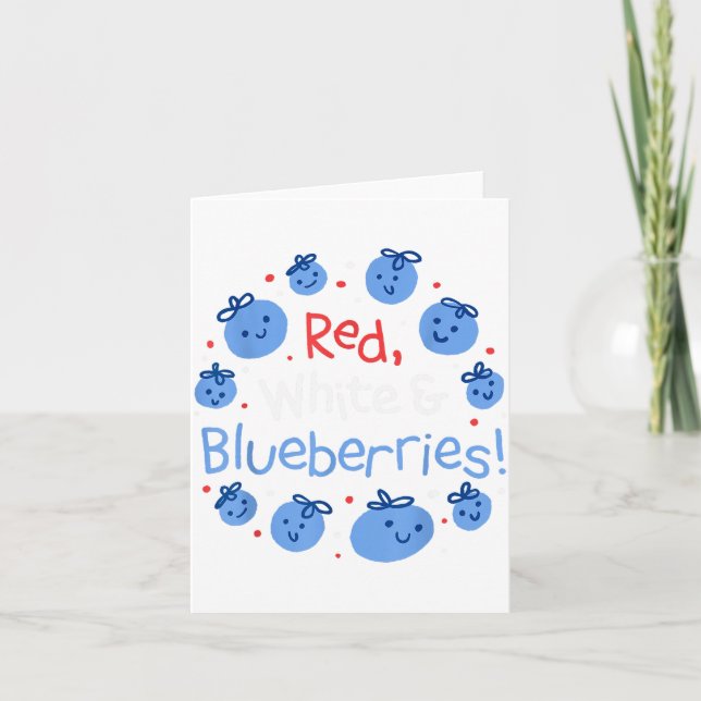 Red, White And Blueberries Patriot Dom For Men Wom Card (Front)