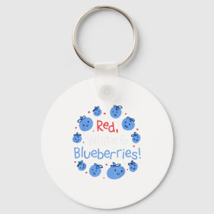 Red, White And Blueberries Patriot Dom For Men Wom Key Ring