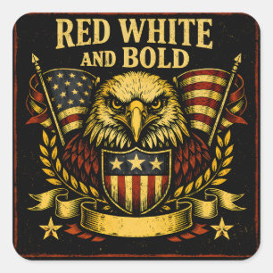 Red White and Bold – American Colours Pride Square Sticker