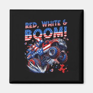 Red White And Boom - July 4th Big Truck  Magnet