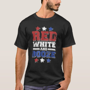 Red White And Booze Funny 4Th Of July Drinking T-Shirt