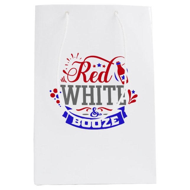 Red White and Booze Medium Gift Bag (Front)