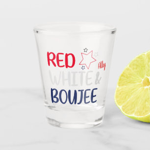 Red White and Boujee Patriotic Stars Celebration Shot Glass