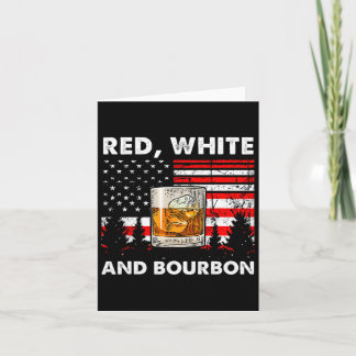 Red White And Bourbon Patriotic American Usa Flag  Card