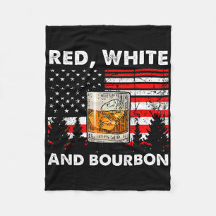 Red White And Bourbon Patriotic American Usa Flag Fleece Blanket