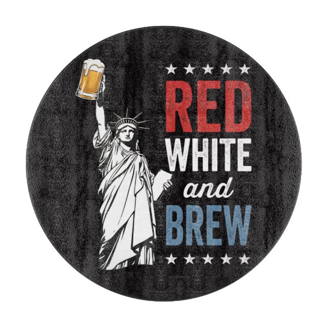 Red White and Brew 250th Anniversary Cutting Board (Front)