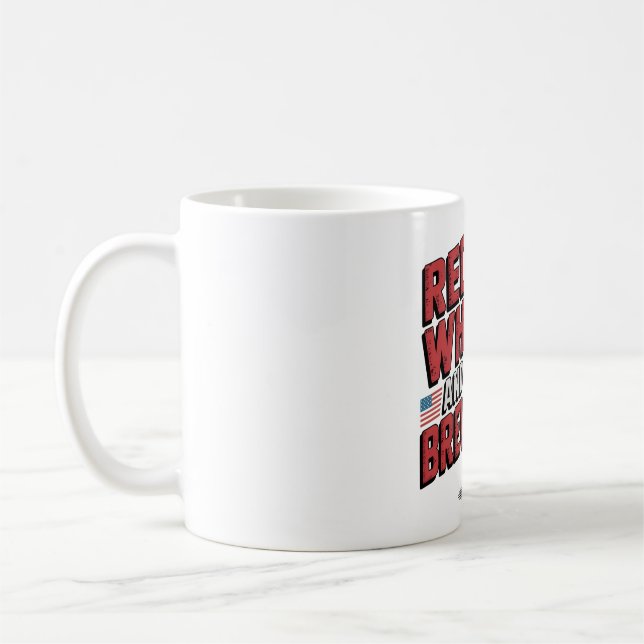 Red White and Brew Beer Mug Art (Left)