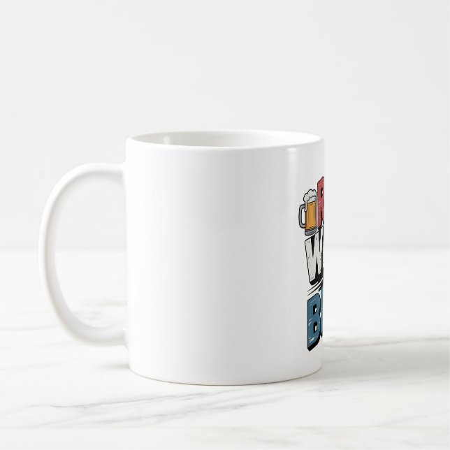 Red White and Brew Bold Design Coffee Mug (Left)