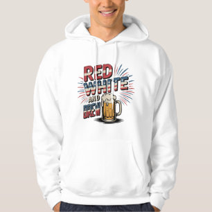 Red White and Brew Vintage Style Hoodie
