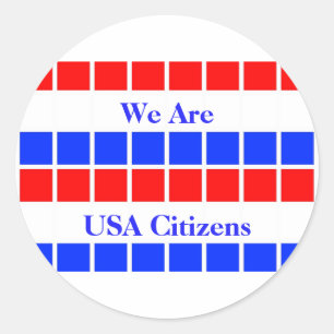 Red, White and Bue Row of Squares Sticker