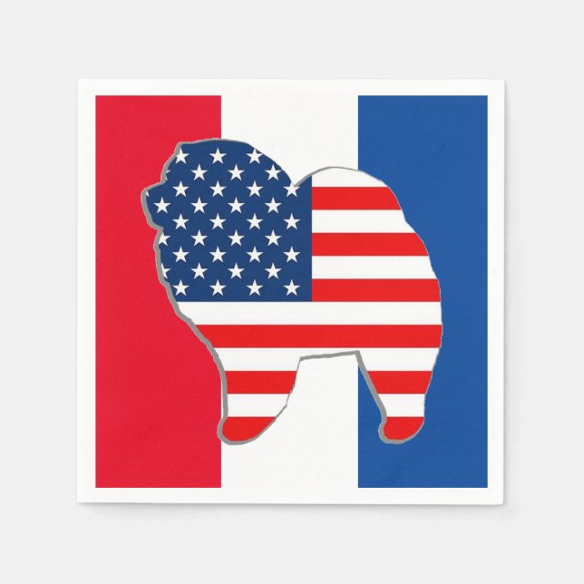 RED WHITE AND CHOW  napkins (Front)