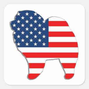 RED WHITE AND CHOW square stickers