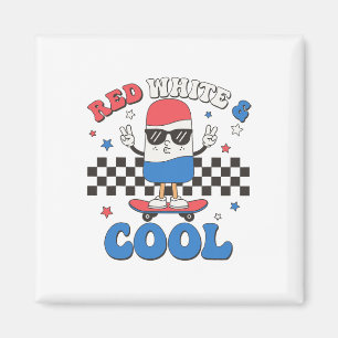 Red White And Cool 4th Of July Popsicle Ice Cream  Magnet
